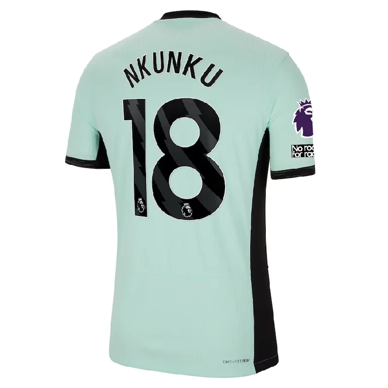 Nike Chelsea Authentic Christopher Nkunku Match Vaporknit Third Jersey w/ EPL + No Room For Racism Patches 23/24 (Mint Foam/Black)