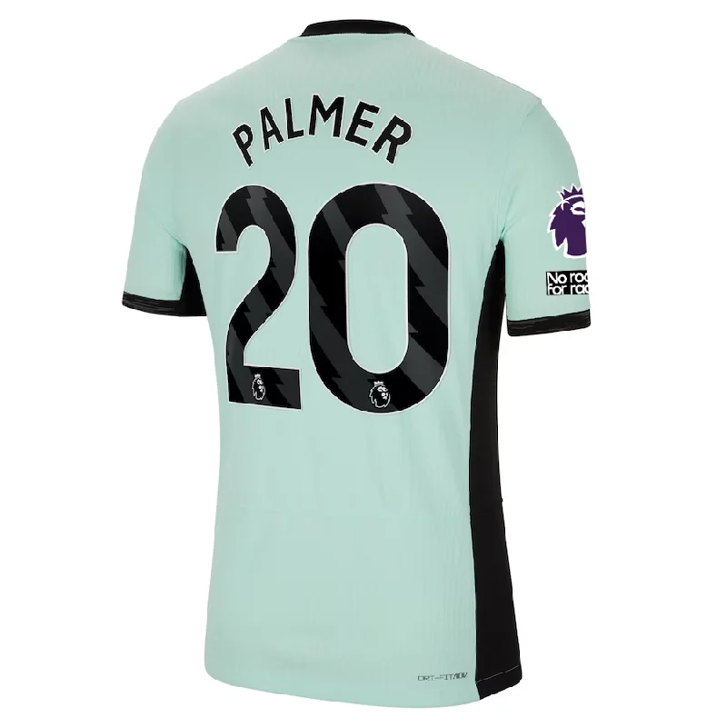 Nike Chelsea Authentic Cole Palmer Match Vaporknit Third Jersey w/ EPL + No Room For Racism Patches 23/24 (Mint Foam/Black)