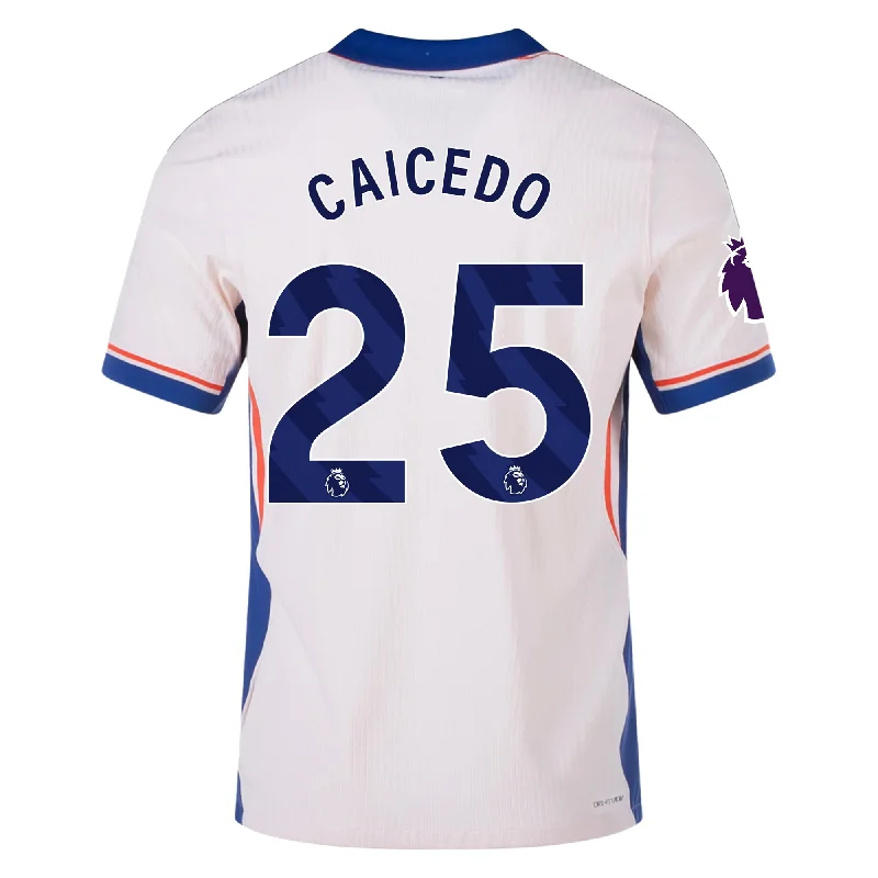 Nike Chelsea Authentic Moises Caicedo Away Jersey w/ EPL Patch 24/25 (Guava Ice/Rush Blue)