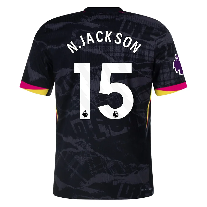 Nike Chelsea Authentic Nicholas Jackson Third Jersey w/ EPL Patch 24/25 (Anthracite/Pink Prime)