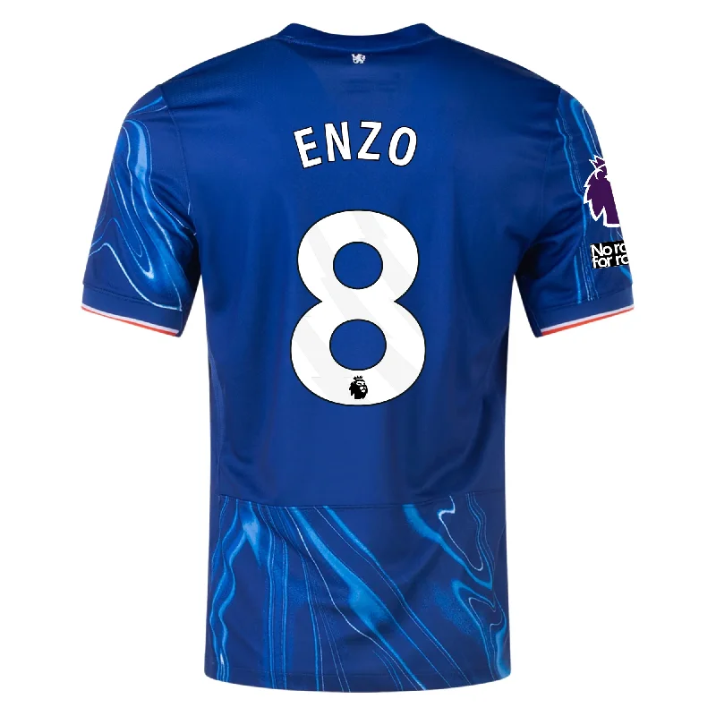 Nike Chelsea Enzo Fernandez Home Jersey w/ EPL + No Room For Racism Patches 24/25 (Rush Blue/Team Orange)