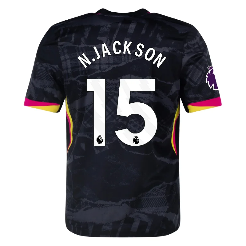 Nike Chelsea Nicholas Jackson Third Jersey w/ EPL Patch 24/25 (Anthracite/Pink Prime)