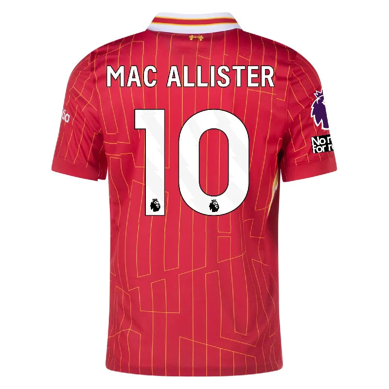 Nike Liverpool Alexis Mac Allister Home Jersey w/ EPL + No Room For Racism Patches 24/25 (Gym Red/Chrome Yellow)