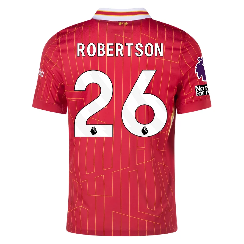 Nike Liverpool Andrew Robertson Home Jersey w/ EPL + No Room For Racism Patches 24/25 (Gym Red/Chrome Yellow)