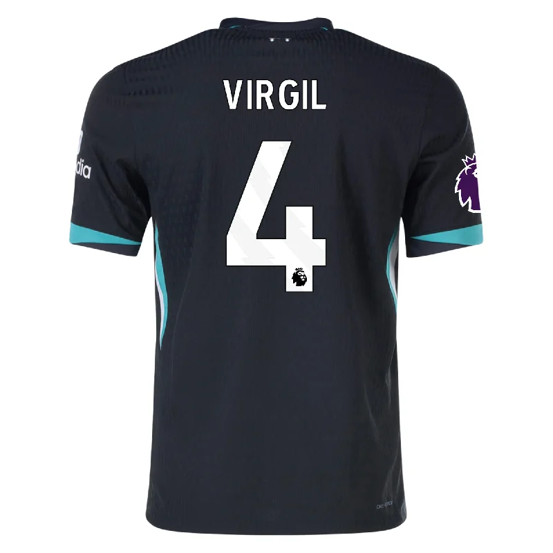 Nike Liverpool Authentic Virgil Van Dijk Away Jersey w/ EPL Patch 24/25 (Night Forest/Washed Teal)