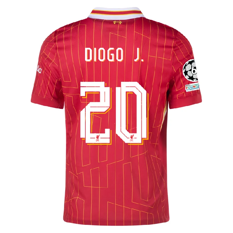 Nike Liverpool Diogo Jota Home Jersey w/ Champions League Patches 24/25 (Gym Red/Chrome Yellow)