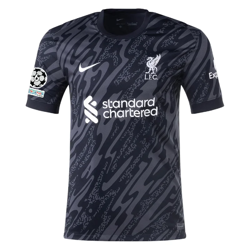 Nike Liverpool Goalkeeper Jersey w/ Champions League Patches 24/25 (Anthracite/Black)