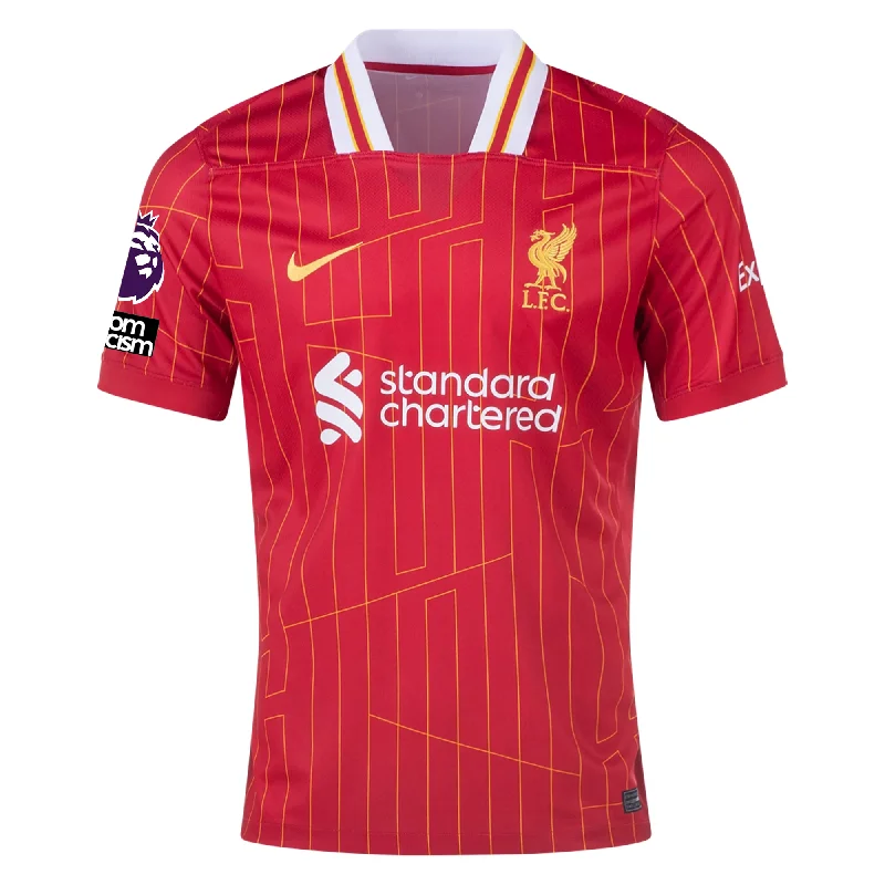 Nike Liverpool Home Jersey w/ EPL + No Room For Racism Patches 24/25 (Gym Red/Chrome Yellow)