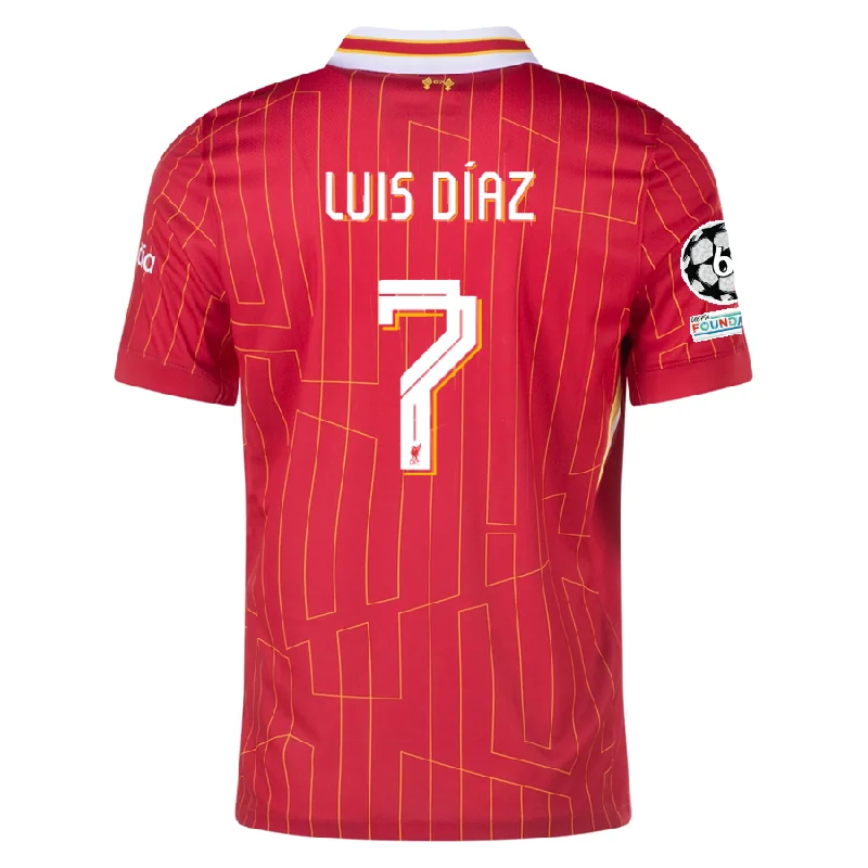 Nike Liverpool Luis Diaz Home Jersey w/ Champions League Patches 24/25 (Gym Red/Chrome Yellow)