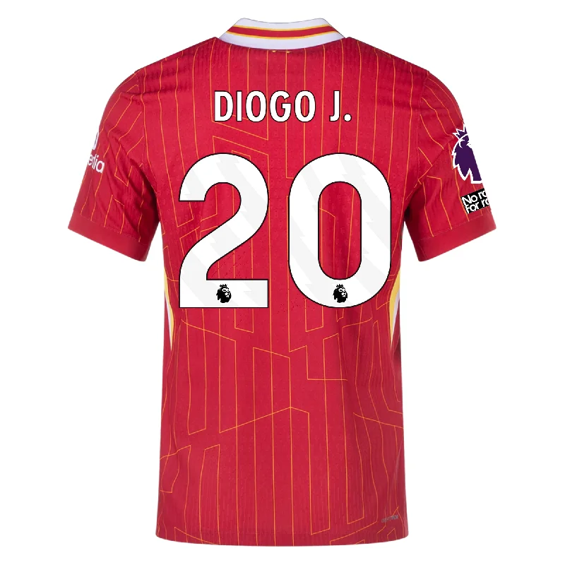 Nike Liverpool Match Authentic Diogo Jota Home Jersey w/ EPL + No Room For Racism Patches 24/25 (Gym Red/Chrome Yellow)