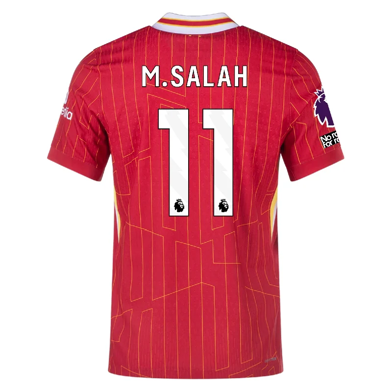 Nike Liverpool Match Authentic Mohamed Salah Home Jersey w/ EPL + No Room For Racism Patches 24/25 (Gym Red/Chrome Yellow)