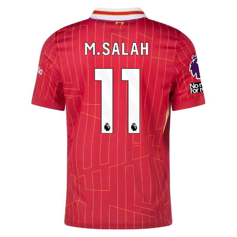 Nike Liverpool Mohamed Salah Home Jersey w/ EPL + No Room For Racism Patches 24/25 (Gym Red/Chrome Yellow)