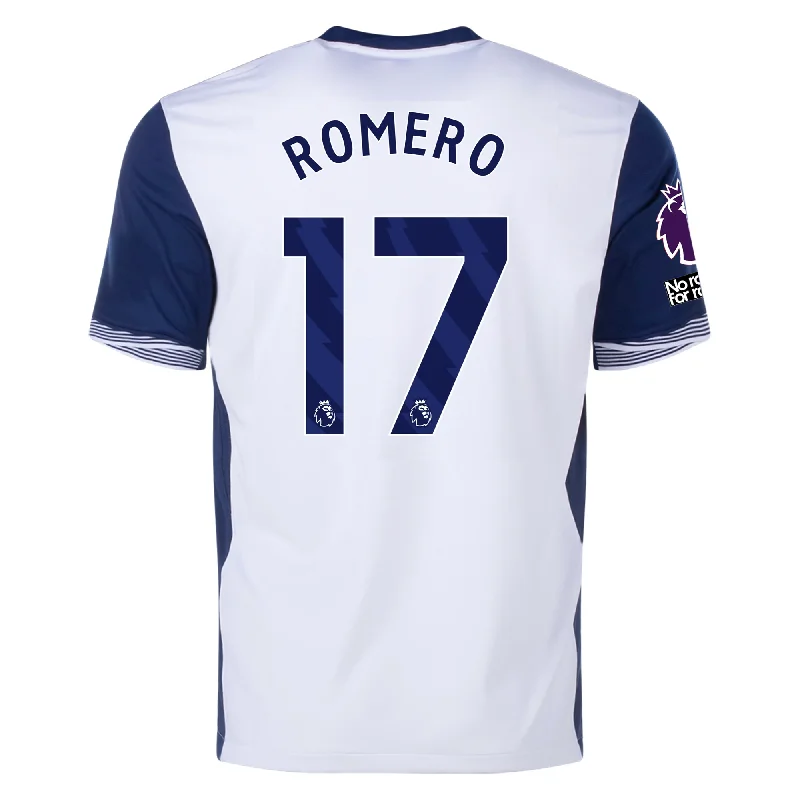 Nike Tottenham Christian Romero Home Jersey w/ EPL + No Room For Racism Patches 24/25 (White/Binary Blue)