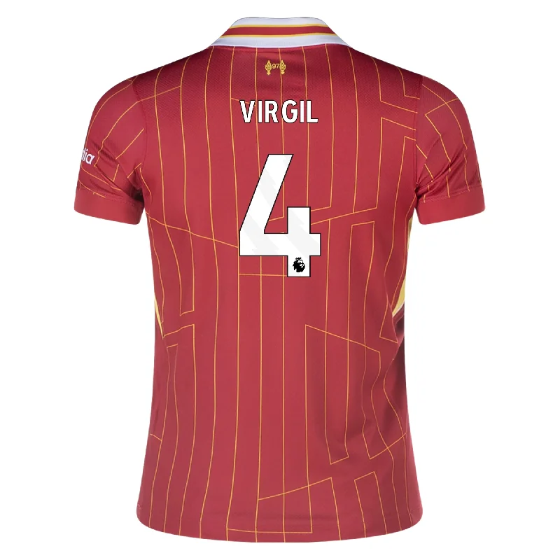 Nike Youth Liverpool Virgil Van Dijk Home Jersey 24/25 (Gym Red/Chrome Yellow)