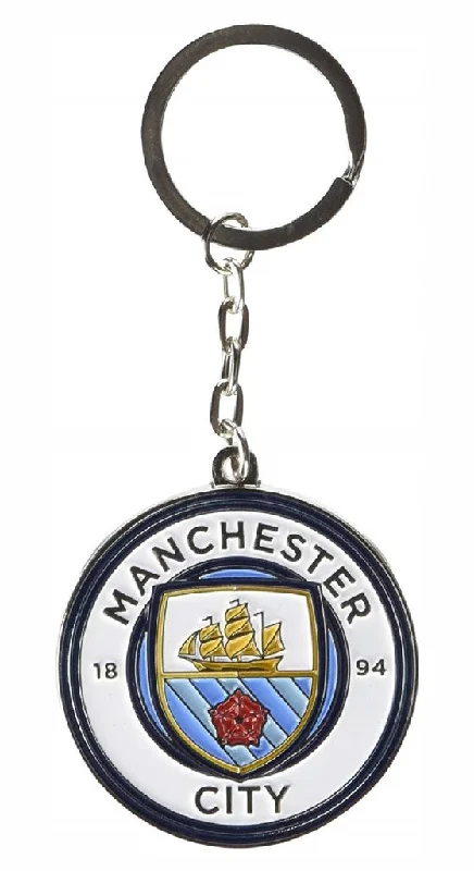 Official Man City Crest Metal Keyring