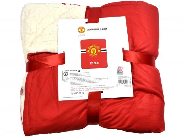 Official Man Utd Sherpa Plush Blanket