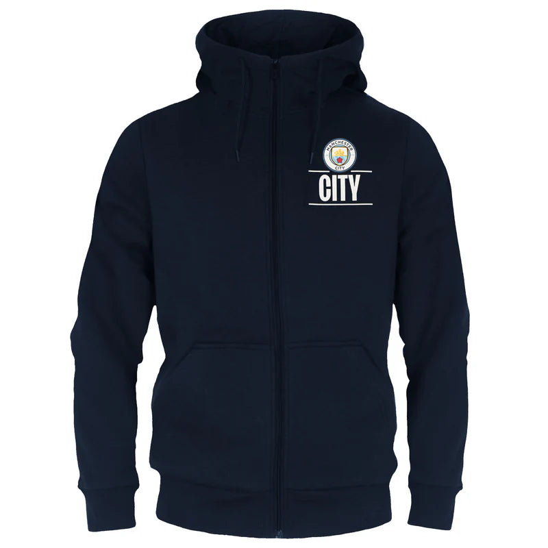 Official Manchester City FC Mens Zip Hoodie