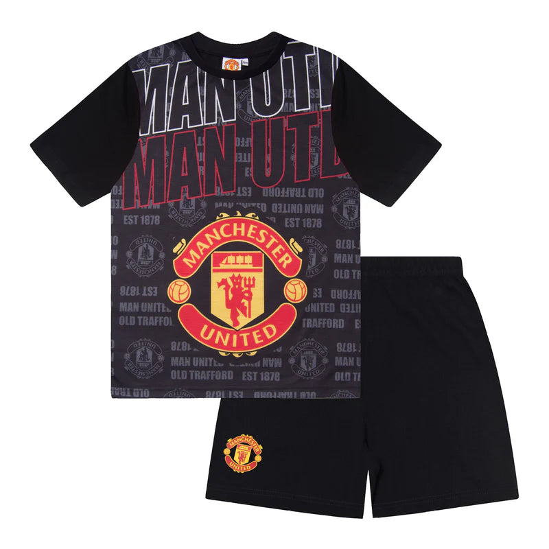 Official Manchester United FC Boys Shorts & Tee Pyjama Set