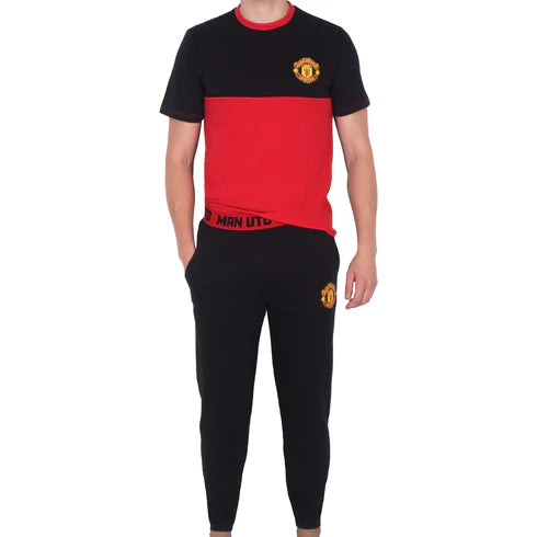 Official Manchester United FC Mens Pyjamas Long