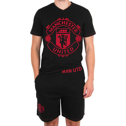 Official Manchester United FC Mens Shorts & Tee Pyjama Set