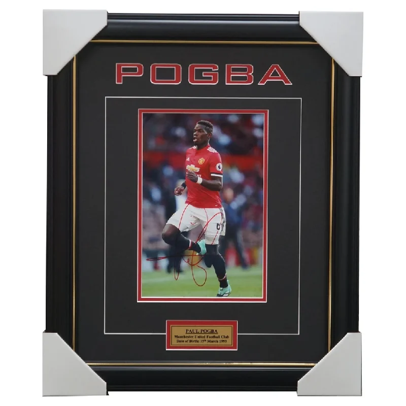 Paul Pogba Signed Manchester United Football Club Photo Framed With Plaque + Coa - 3239