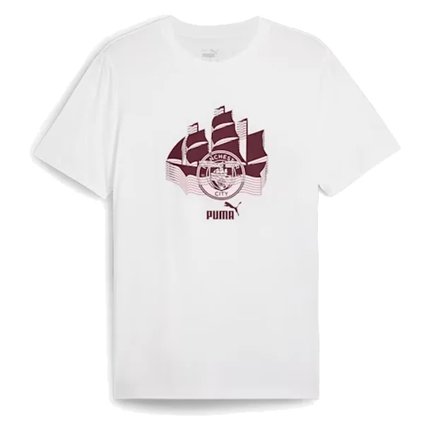 Puma Manchester City Football Culture T-Shirt (Puma White/Dark Jasper)