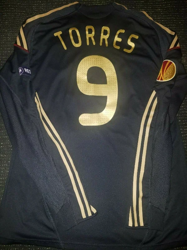 Torres Liverpool 2009 2010 MATCH WORN Black Jersey Shirt Camiseta L