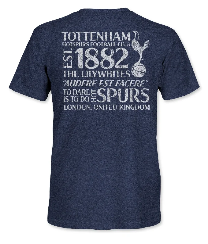 Tottenham Hotspur Text Collage Vintage Triblend T-Shirt - Navy