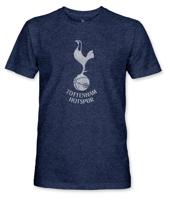 Tottenham Hotspur Mono Badge Vintage Triblend T-Shirt - Navy